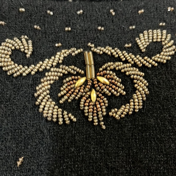 No Brand vintage, black wool, beaded jacket. Size 8 - Picture 9 of 11